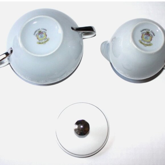 Vintage Sugar Bowl & Creamer Porcelain Serving Set Empress China Belle Fonte - Picture 5 of 7